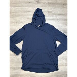 Under Armour Hoodie Mens Sz XL Blue Logo Pullover Fleece Casual Gym Cotton Blend